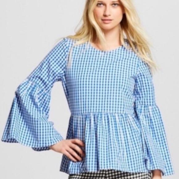 Who What Wear buffalo plaid blouse xs - Picture 6 of 6